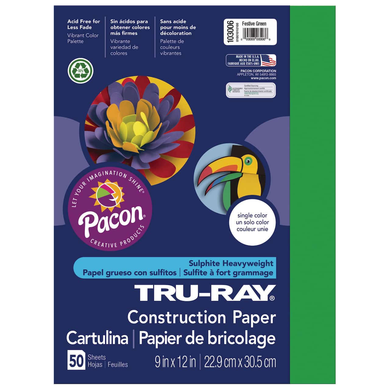 Pacon® Tru-Ray® 9" x 12" Construction Paper, 50 Sheets